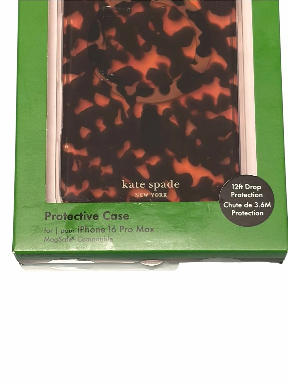 Kate Spade Tortoiseshell iPhone 16 Pro Max Protective Case Brown/Black Mag Safe